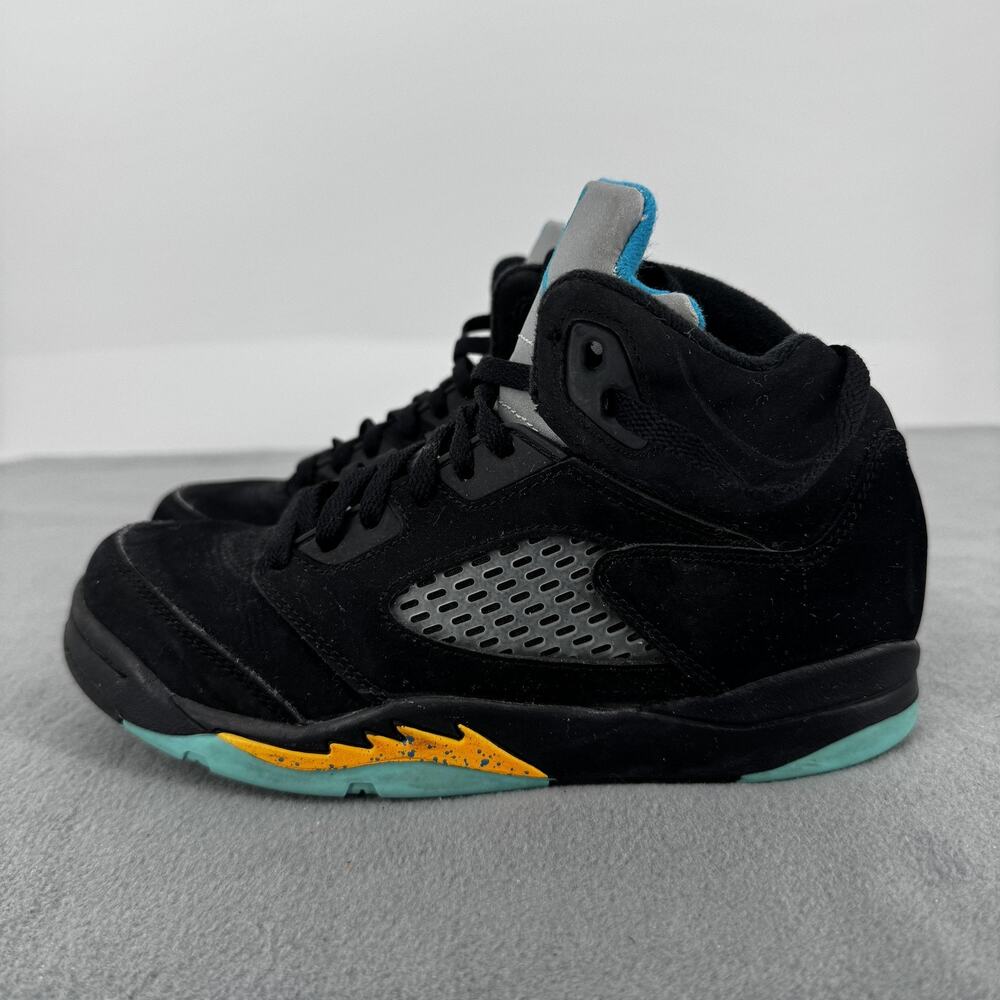 Jordan 5 Retro Aqua GS Youth 2Y Black Aqua Yellow Sneakers 440888-047